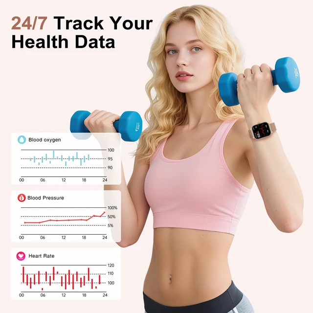 Alt view image 4 of 7 - Smart Watches for Women, 1000mAh Battery lasts 20 days, 1.85"HD Smart Watch (Answer/Make Calls) Heart Rate/Sleep Monitoring, 130+ Sports Modes Activity Trackers, Fitness Watch for iOS Android