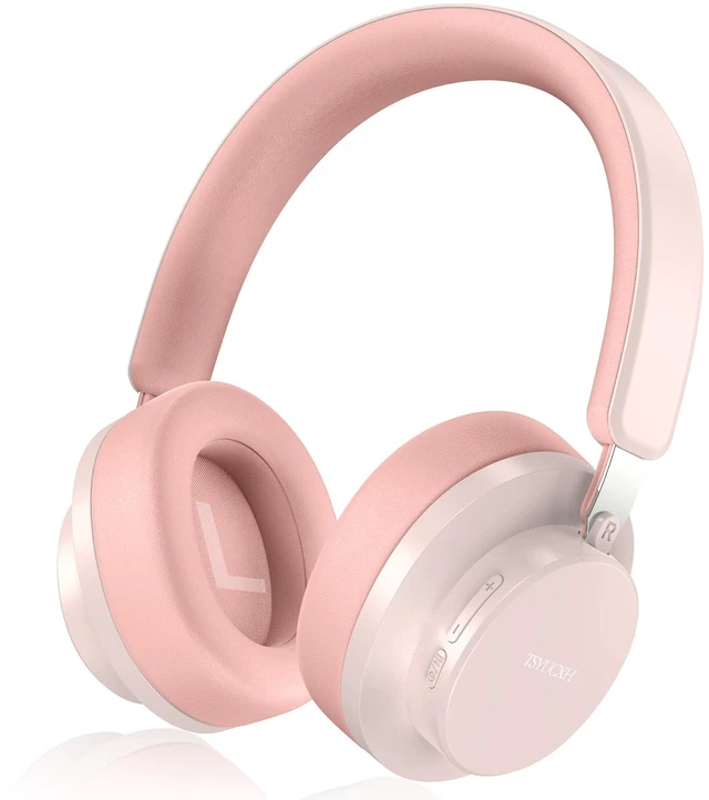 Main image of Over Ear Headphones Wireless Bluetooth, Noise Cancelling Headphones Bluetooth with Microphone, Cancelling Wireless Headphones Over Ear, 65h Playtime, Clear Calls, Comfort Fit For Travel (Pink)