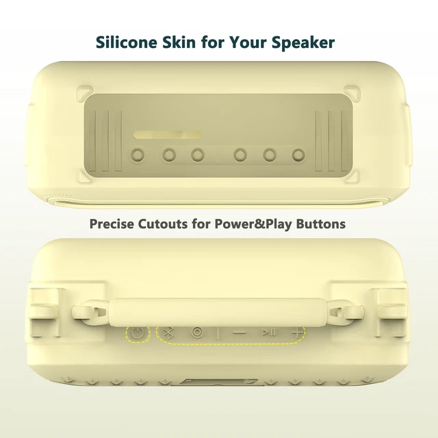 Alt view image 7 of 7 - Silicone Cover Case for Bose SoundLink Plus Portable Speaker Protective Soft Silicone Case with Carrying Handle and Shoulder Strap (Citrus Yellow)