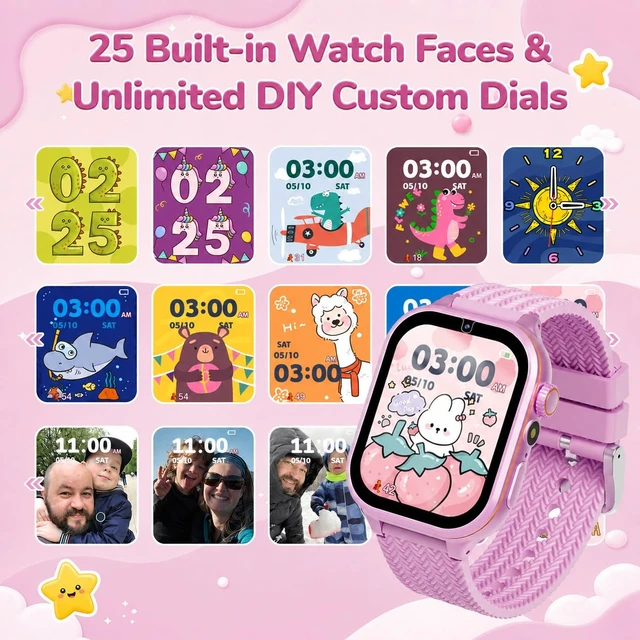 Alt view image 4 of 7 - Smart Watch for Kids with 180+ Learning Games, Video Camera, Piano 1.69'' Kids Watch Kids Toys, 25+ Digital Watch Faces, Music, Alarm Clock, Pedometer, Birthday Gift Toys for Girls Ages 3-10