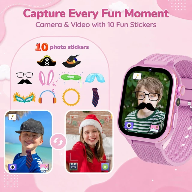 Alt view image 5 of 7 - Smart Watch for Kids with 180+ Learning Games, Video Camera, Piano 1.69'' Kids Watch Kids Toys, 25+ Digital Watch Faces, Music, Alarm Clock, Pedometer, Birthday Gift Toys for Girls Ages 3-10
