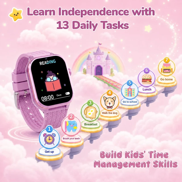 Alt view image 7 of 7 - Smart Watch for Kids with 180+ Learning Games, Video Camera, Piano 1.69'' Kids Watch Kids Toys, 25+ Digital Watch Faces, Music, Alarm Clock, Pedometer, Birthday Gift Toys for Girls Ages 3-10