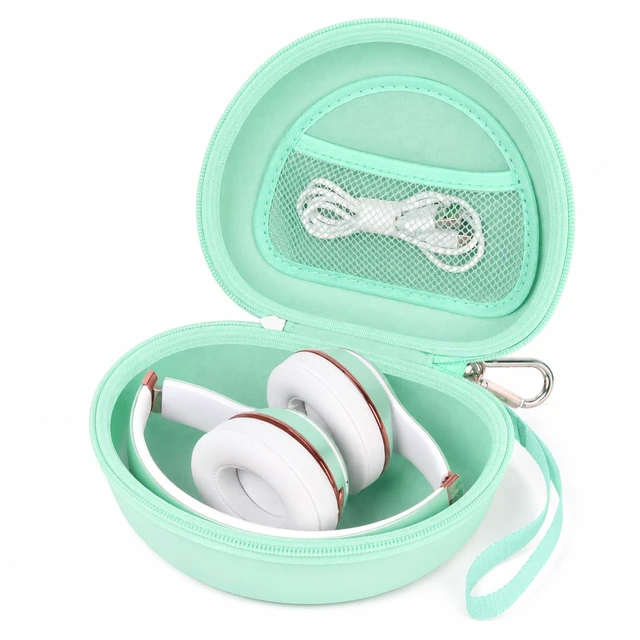 Main image of Hard Headphone Case for Beats Solo 4 3 2 & Studio Pro Extra-Large Protective Shell for Foldable On-Ear Headsets, Storage for Students, Commuters, Home and Travel, Box Only - Mint