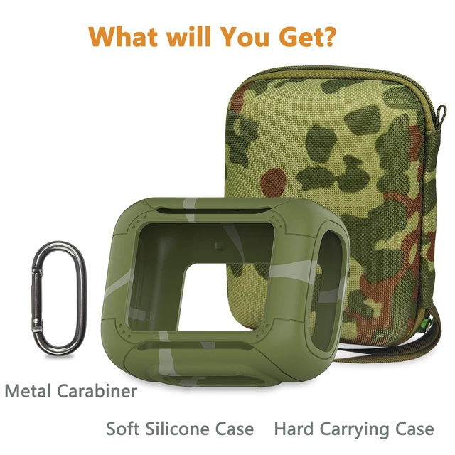 Alt view image 3 of 7 - Protective Case for JBL Go 5 Portable Bluetooth Speaker Accessories Hard Carrying Case and Silicone Cover with Metal Carabiner (Squad Case)