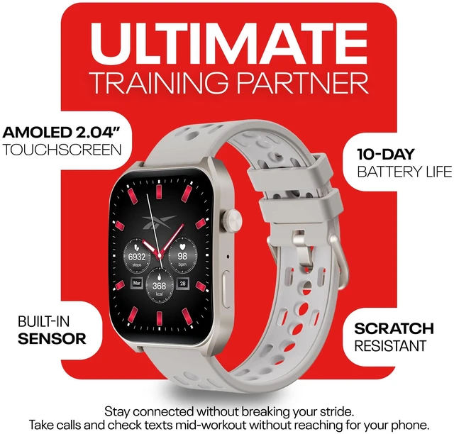 Alt view image 4 of 7 - Icon Smartwatch with 2.04 Inch AMOLED Display, GPS, Victory Gold Tracks 80+ Sport Modes with 24/7 Heart Rate, Sleep and Stress, Bluetooth Calling, Music Control, 10 Day Battery