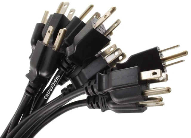 Alt view image 2 of 4 - CablesOnline 10-Pack 1ft. Short 3-Conductor PC Power Cord, 18AWG, NEMA 5-15p to IEC C13 Cable, PC-111-10