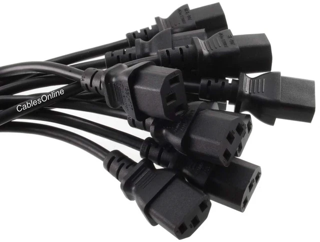 Alt view image 3 of 4 - CablesOnline 10-Pack 1ft. Short 3-Conductor PC Power Cord, 18AWG, NEMA 5-15p to IEC C13 Cable, PC-111-10
