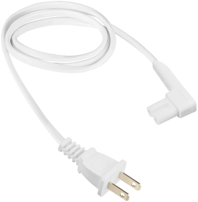 Alt view image 5 of 7 - 3-Foot 2-Pack Power Cord for Sonos One, One SL, Play-1 Speakers - Compatible Power Plug Cable (Standard, White)