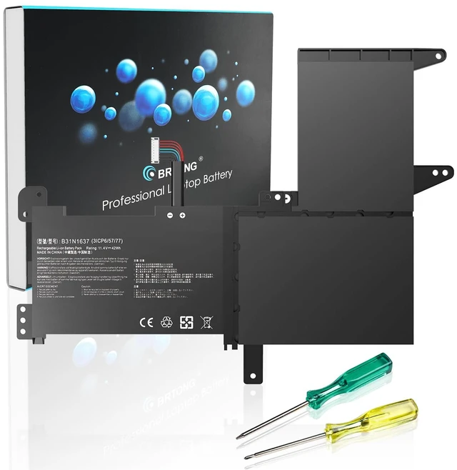 Main image of B31N1637 C31N1637 Laptop Battery Replacement for ASUS Vivo Book 15 X510 X510UAR X510UA X510UF X510UQ S15 S510UA S510UF S510UN S510UR S510U 42Wh 11.4V