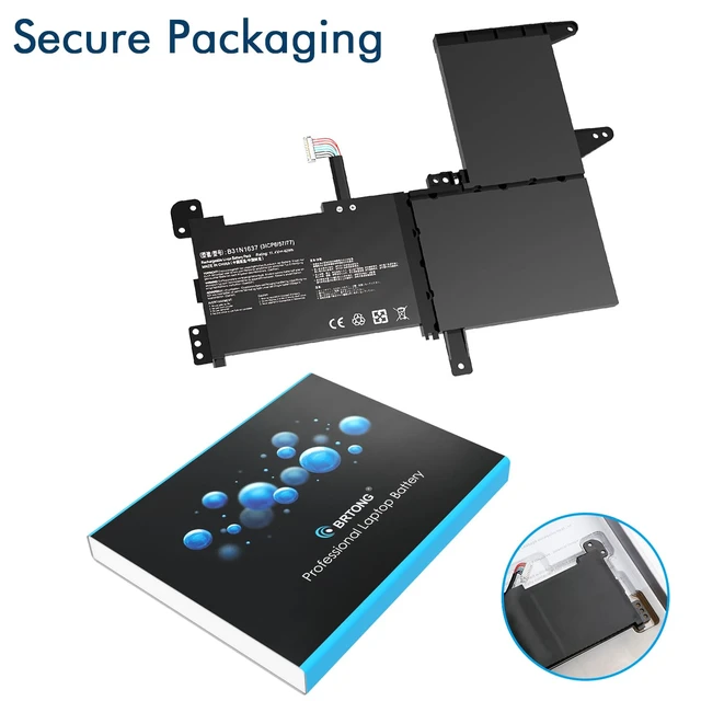 Alt view image 3 of 6 - B31N1637 C31N1637 Laptop Battery Replacement for ASUS Vivo Book 15 X510 X510UAR X510UA X510UF X510UQ S15 S510UA S510UF S510UN S510UR S510U 42Wh 11.4V