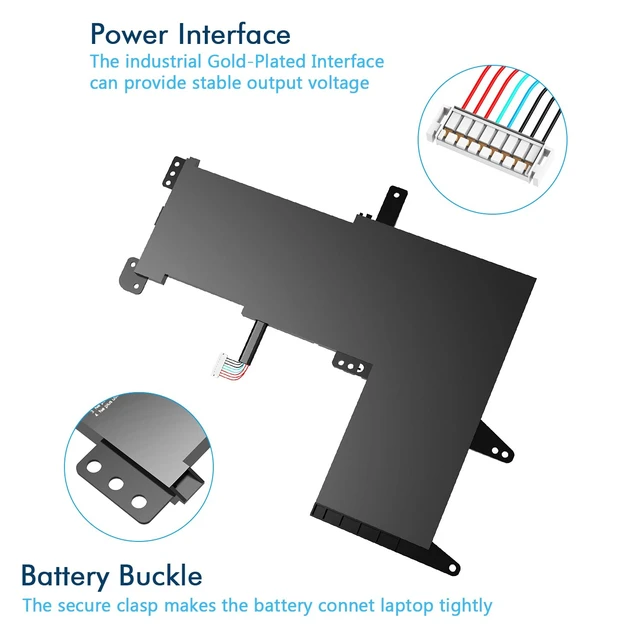 Alt view image 5 of 6 - B31N1637 C31N1637 Laptop Battery Replacement for ASUS Vivo Book 15 X510 X510UAR X510UA X510UF X510UQ S15 S510UA S510UF S510UN S510UR S510U 42Wh 11.4V