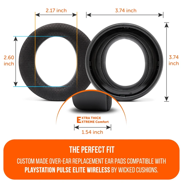 Alt view image 5 of 7 - Freeze Pulse Elite - Cooling Gel Earpads for PS5 Pulse Elite Made by Wicked Cushions Thicker Cushion & Wider Opening Black