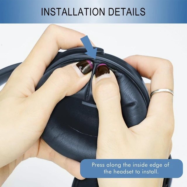 Alt view image 3 of 7 - Ear Pads Replacement for Bose QC45 & QC SE Headphones, Midnight Blue Earpads Ear Cushions for Bose QuietComfort 45 & Quiet Comfort SE, Softer Protein Leather, Noise Isolation Memory Foam
