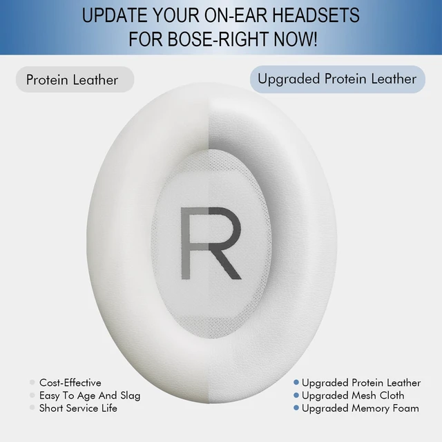Alt view image 5 of 7 - Ear Pads Replacement for Bose QC45 & QC SE Headphones, White Smoke Earpads Ear Cushions for Bose QuietComfort 45 & Quiet Comfort SE, Softer Protein Leather, Noise Isolation Memory Foam
