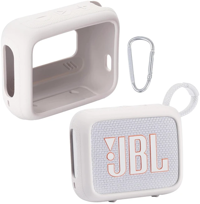 Main image of for JBL Go 4 Waterproof Bluetooth Speaker Silicone Cover, Grey Snug Fit, Portable Carabiner Clip, Shock Absorption, Drop Protection, Travel Lightweight Design, Protective Skin Case