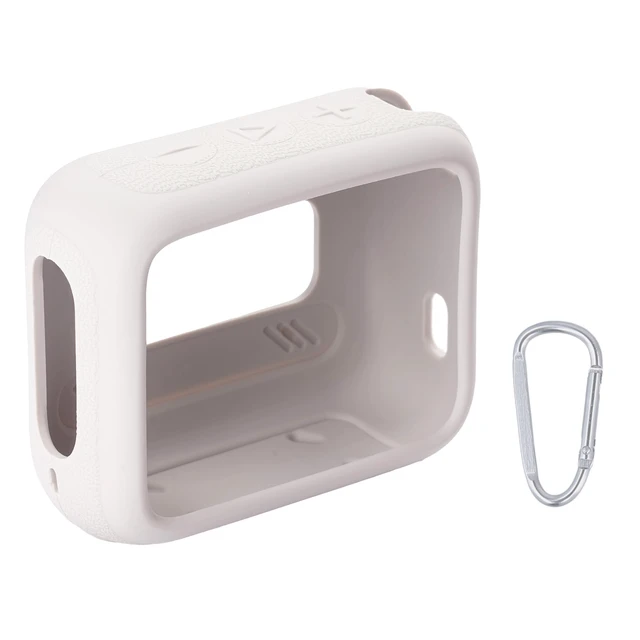 Alt view image 3 of 5 - for JBL Go 4 Waterproof Bluetooth Speaker Silicone Cover, Grey Snug Fit, Portable Carabiner Clip, Shock Absorption, Drop Protection, Travel Lightweight Design, Protective Skin Case