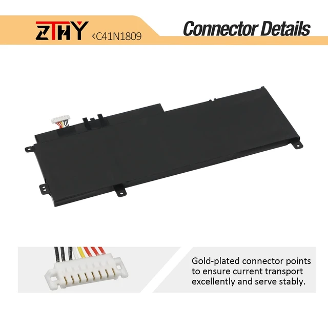 Alt view image 4 of 7 - C41N1809 Laptop Battery Replacement for Asus Zenbook Flip 15 UX562 UX562FN UX562FD UX562FDX UX562FN Q536F Q536FD Q536FD-BI7T15 UX562FD-A1054T UX562FDX-EZ015T Series 0B200-03070000 15.4V 57Wh 4-Cell