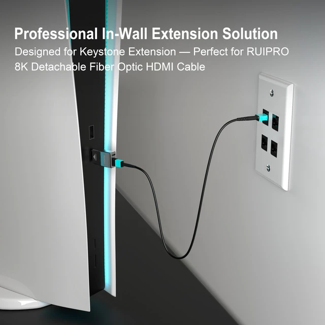 Alt view image 6 of 7 - MPO Fiber Keystone Wall Plate, Single Gang 4-Port Panel, 2-Pack Designed for MPO Fiber Cable Installation, Enables Clean In-Wall Routing for Detachable Fiber Systems