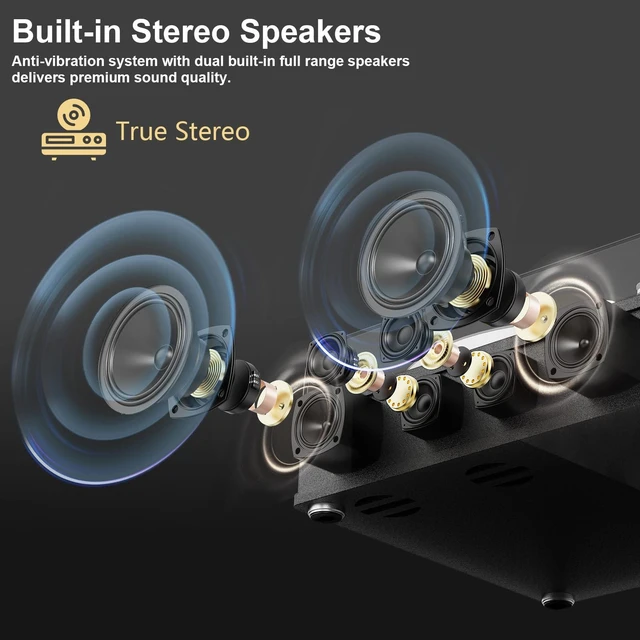 Alt view image 3 of 7 - Vinyl Record Player with Stereo Speakers, Full-Size Turntable for Vinyl Records, Bluetooth Input & Output, 3-Speeds LP Player, Adjustable Counterweight, AUX Input, RCA Output, Retro Record Player