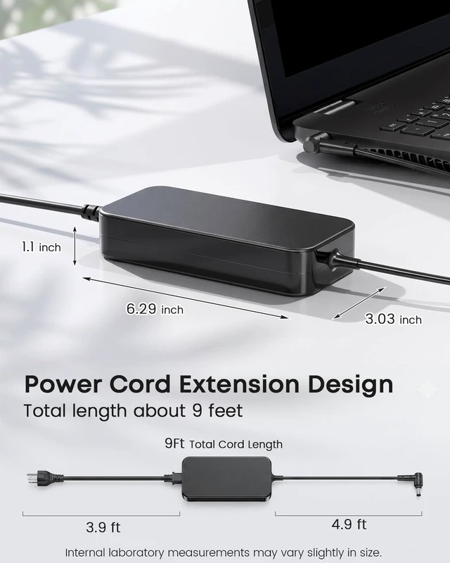 Alt view image 3 of 6 - 19V 6.32A 120W Power Adapter Fit for Intel Nuc AC Supply 5.5x2.5mm Compatible with Intel NUC 13 10 14 12 11 Pro Kit Mini PC, Asus Laptop Charger PA-1121-28, Inogen One G1 G2 G3 G4 G5