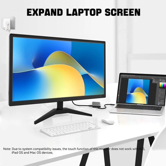 Alt view image 4 of 7 - Touchscreen Monitor 22 Inch FHD 1920x1080P IPS PC Monitor 10-Point Touch Screen Computer Display with HDMI VGA USB Ports, Built-in Speakers, VESA Mountable