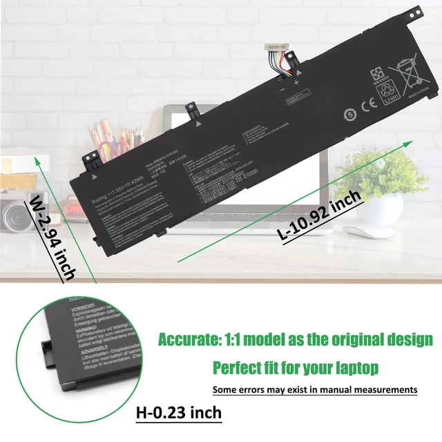 Alt view image 5 of 7 - C31N1843 Battery Replacement for ASUS VivoBook S14 S432FA S432FL For Vivobook S15 S532 S532FA S532FL X432FA X432FL X432FLC X532FA X532FL X532FLC S432FA-EB008T S532FA-DH55 Series, 11.55V 42Wh