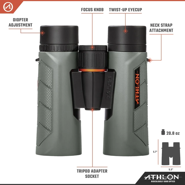 Alt view image 3 of 7 - 8x42 Talos G2 HD Binoculars with Eye Relief for Adults and Kids, High-Powered Binoculars for Hunting, Birdwatching, and More