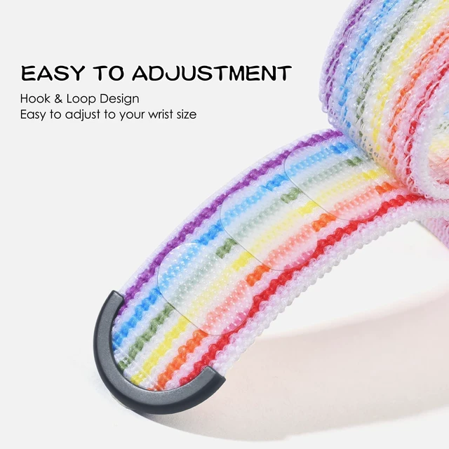 Alt view image 5 of 7 - Nylon Band & Case Compatible with Fitbit Ace LTE, Breathable Braided Wristband Soft Sport Loop Replacement Strap for Google Ace LTE