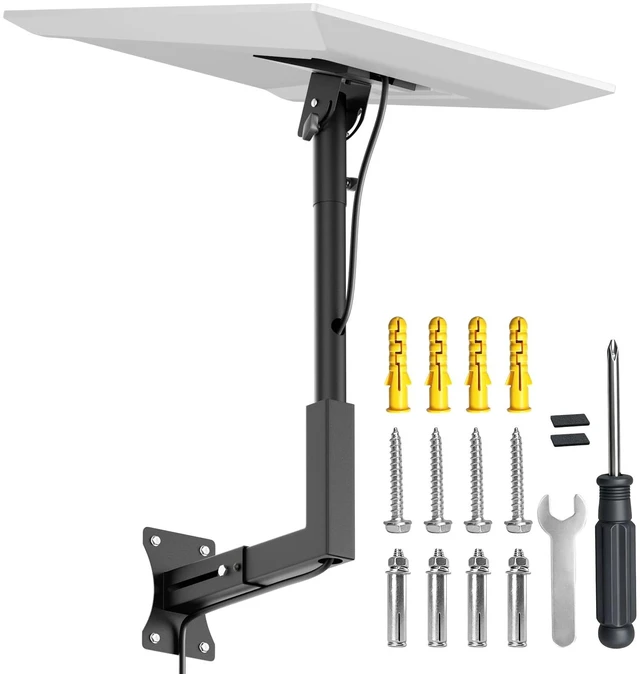 Main image of Starlink Gen 3 Wall Mount, Heavy Duty Steel Adjustable Roof Long Bracket Starlink Wall Mount with Telescoping Arm, Fits Starlink 4/4X/V3/Gen 3, Rustproof, Weatherproof for Wood/Concrete Walls