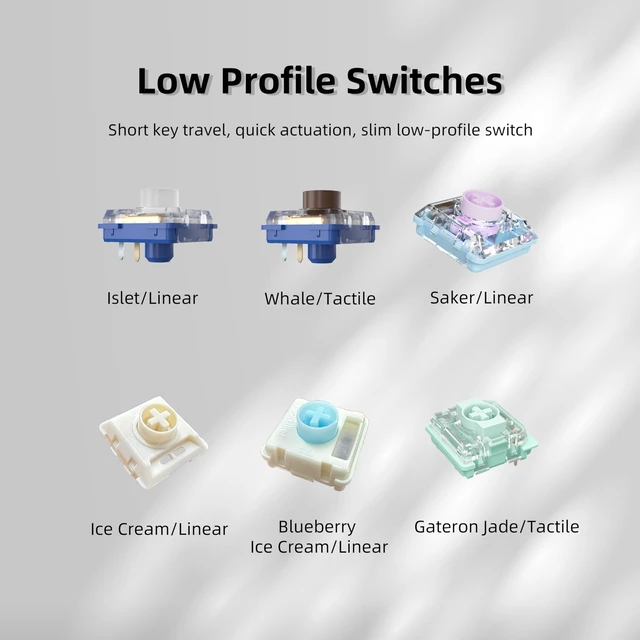 Alt view image 5 of 5 - Kailh Gateron Outemu Series Low-Profile Mechanical Keyboard Switch Sample Pack 20pcs