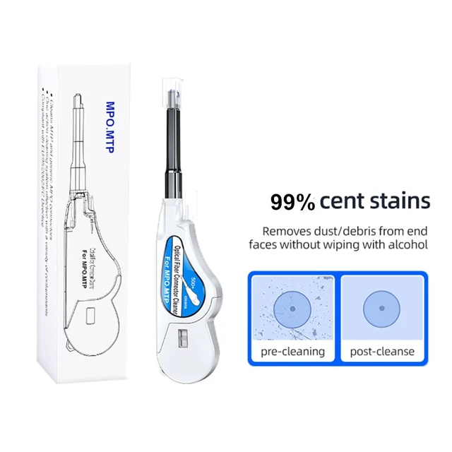 Alt view image 2 of 7 - Fiber Optic Cleaner for MTP/MPO Connector, Over 500 Times Cleans,Fiber Endface Cleans & Optical Connector Cleans(White)