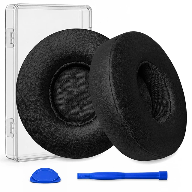 Main image of Replacement Ear Pads for Beats Solo 2 & Solo 3 Wired & Wireless Headphones, Ear Cushions, Ear Cups Cover Repair Parts (Black)
