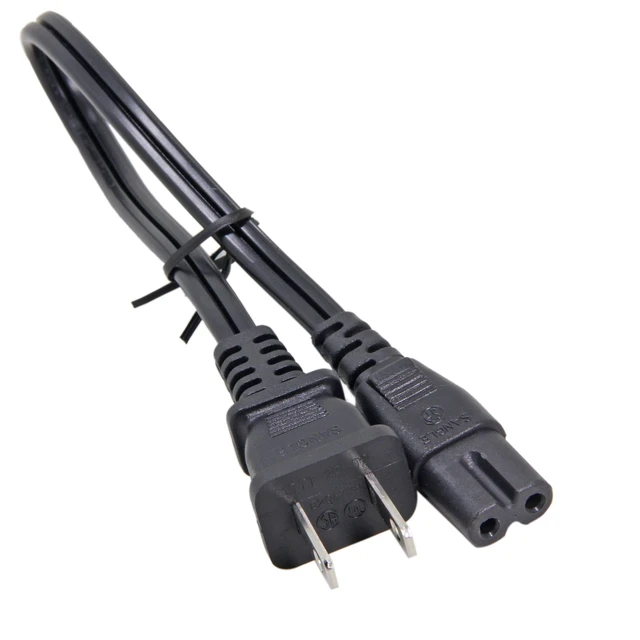 Alt view image 6 of 7 - 2-Pack Short 1FT Figure 8 Power Cord, 18AWG 2 Prong AC Cable for TV Short cables, 18AWG C7 connectors, save space on strips, compatible with most devices, great value for multiple electronics