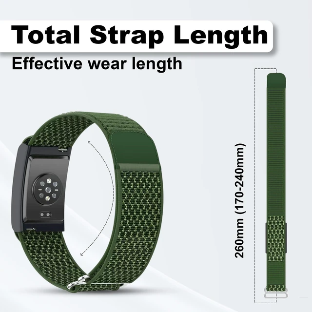 Alt view image 3 of 7 - Nylon Replacement Band, Compatible with Amazfit Helio Strap Adjustable, Breathable Sport Wristband for Fitness Tracker, Comfortable for All-Day Wear