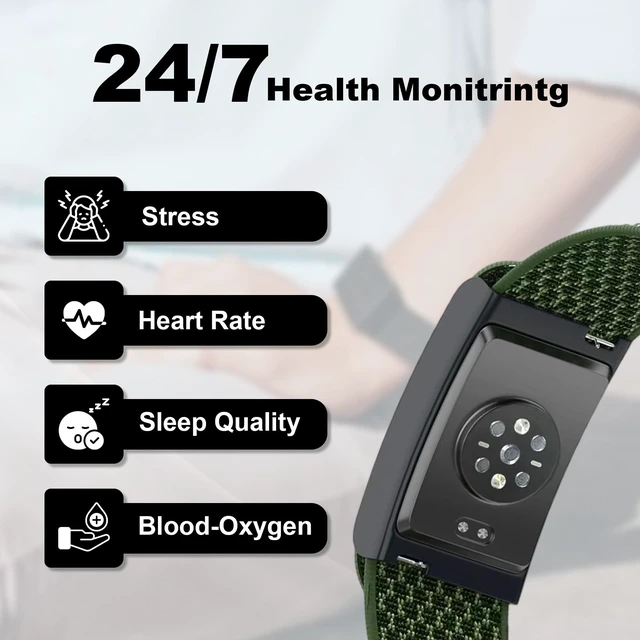 Alt view image 4 of 7 - Nylon Replacement Band, Compatible with Amazfit Helio Strap Adjustable, Breathable Sport Wristband for Fitness Tracker, Comfortable for All-Day Wear