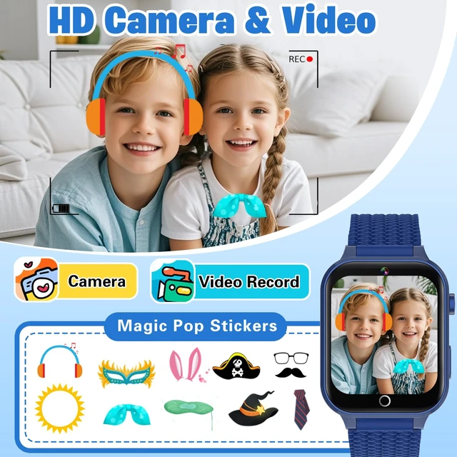 Alt view image 5 of 7 - Kids Smart Watch for Boys Age 5-12, Kids Watch with 26 Games, Camera Music Player Pedometer Habit Tracking HD Touchscreen Flashlight Smart Watch for Kid Birthday Gifts for Boys Ages 6 7 8 9 (Blue)