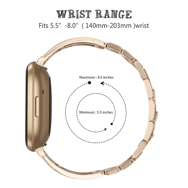 Alt view image 5 of 7 - Stainless Steel Bracelet Compatible with Fitbit Sense 2/Sense/Versa 4/Versa 3, Women Bling Replacement Bands Dressy Luxurious Wristbands for Ladies