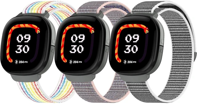 Main image of 3-Pack Nylon Bands Compatible with Google Fitbit Ace LTE (2024), Breathable Sport Replacement Straps Soft Adjustable Solo Loop Nylon Wristband for Fitbit Ace LTE