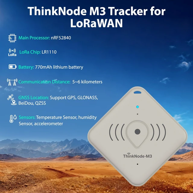Alt view image 2 of 7 - LoRaWAN Tracker Card with GPS/WiFi Scan/BT Function IP66 Waterproof ThinkNode M3 Card Tracker with LR1110 and nRF52840 for Indoor & Outdoor Positioning and Environmental Monitoring, 915 MHz