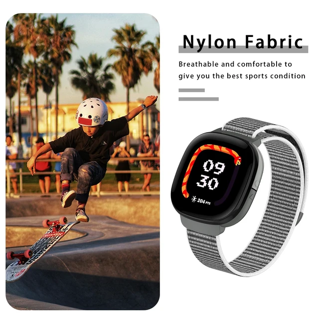 Alt view image 4 of 7 - 3-Pack Nylon Bands Compatible with Google Fitbit Ace LTE (2024), Breathable Sport Replacement Straps Soft Adjustable Solo Loop Nylon Wristband for Fitbit Ace LTE