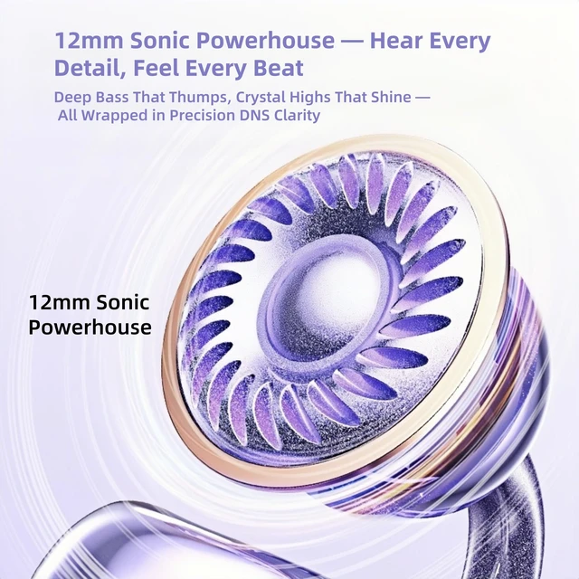 Alt view image 7 of 7 - M97 Clip On Earbuds Wireless Bluetooth 6.0, Open Ear Headphones with 50H Battery 10-Min Quick Charge, Featherlight C-Shaped Hook, Secure Fit for Running/Gym, IPX5 Waterproof, Deep Bass(purple)