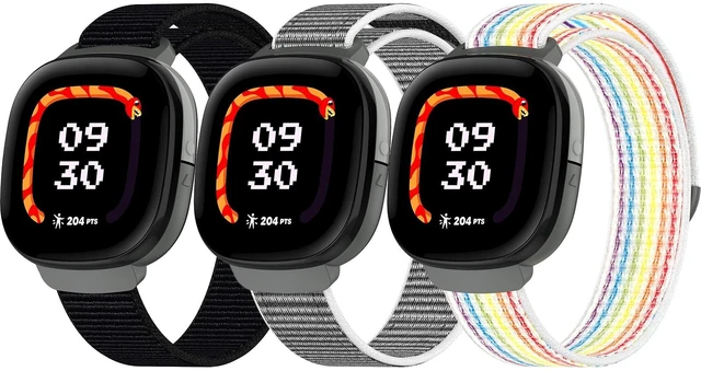Main image of 3-Pack Nylon Bands Compatible with Google Fitbit Ace LTE (2024), Breathable Sport Replacement Straps Soft Adjustable Solo Loop Nylon Wristband for Fitbit Ace LTE