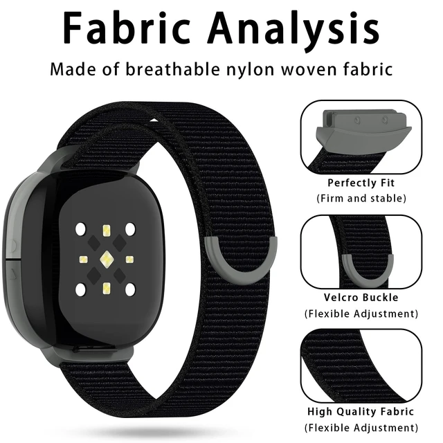 Alt view image 2 of 7 - 3-Pack Nylon Bands Compatible with Google Fitbit Ace LTE (2024), Breathable Sport Replacement Straps Soft Adjustable Solo Loop Nylon Wristband for Fitbit Ace LTE
