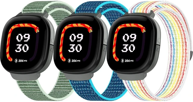 Main image of 3-Pack Nylon Bands Compatible with Google Fitbit Ace LTE (2024), Breathable Sport Replacement Straps Soft Adjustable Solo Loop Nylon Wristband for Fitbit Ace LTE