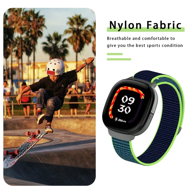 Alt view image 4 of 7 - 3-Pack Nylon Bands Compatible with Google Fitbit Ace LTE (2024), Breathable Sport Replacement Straps Soft Adjustable Solo Loop Nylon Wristband for Fitbit Ace LTE