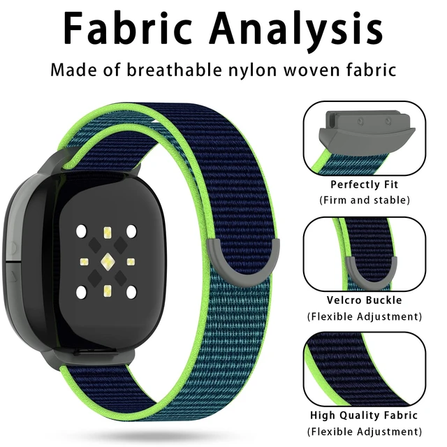 Alt view image 2 of 7 - 3-Pack Nylon Bands Compatible with Google Fitbit Ace LTE (2024), Breathable Sport Replacement Straps Soft Adjustable Solo Loop Nylon Wristband for Fitbit Ace LTE
