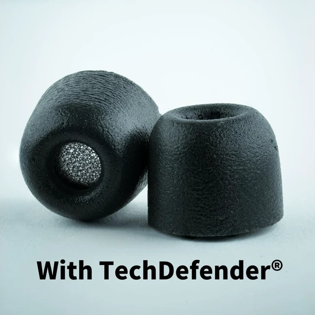 Alt view image 3 of 7 - 600 Core Series Memory Foam Replacement IEM Ear Tips, Black (S/M/L) 3 Pairs, TechDefender, for Truthear, Sennheiser, Moondrop & More, Superior Noise Isolation, Ultimate Comfort, Secure Fit