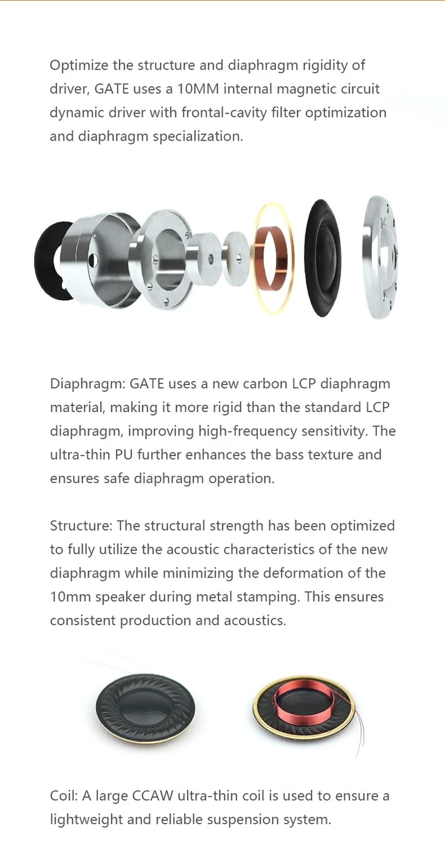 Alt view image 3 of 7 - TRUTHEAR GATE Cost-Effective Dynamic Driver in-Ear Headphone with 0.78 2Pin Cable (White, with mic)