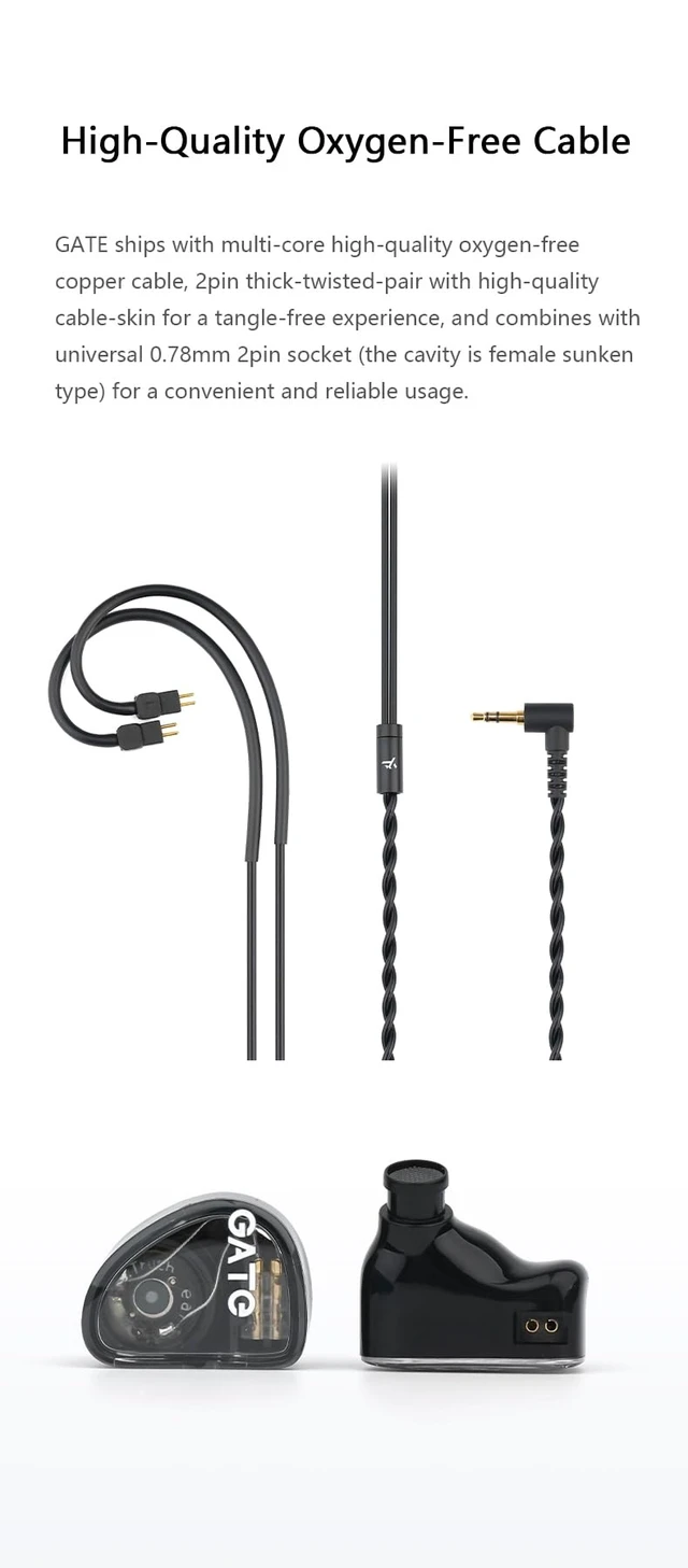 Alt view image 6 of 7 - TRUTHEAR GATE Cost-Effective Dynamic Driver in-Ear Headphone with 0.78 2Pin Cable (White, with mic)