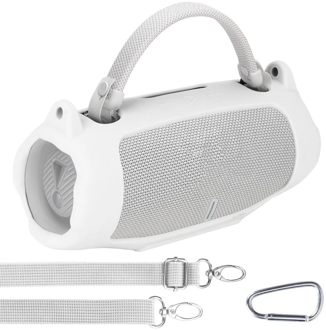 Main image of Silicone Cover Compatible with JBL Charge 6 Portable Speaker Precisely Tailored Silicone Cover, Anti-Slip Texture, Shock Buffer Protection, Lightweight Carry, White Cover
